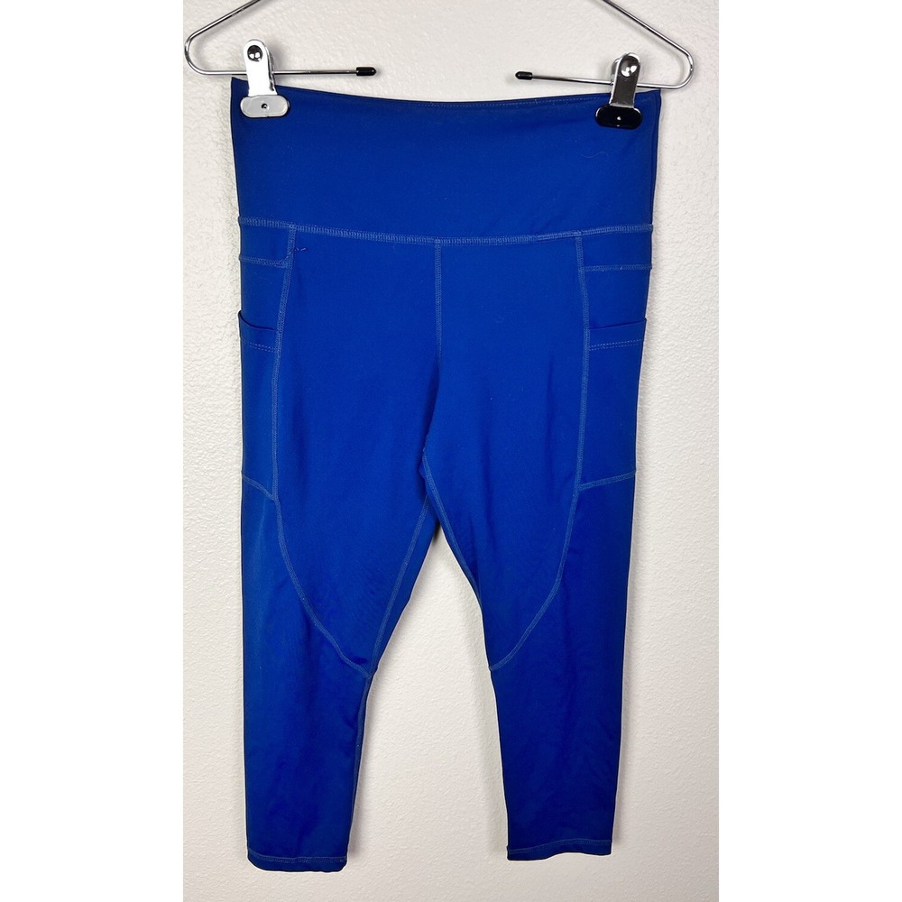 Zyia Womens‎ Size 6-8 Navy blue Pocket Light n Tight Hi-Rise Capri 21" Leggings